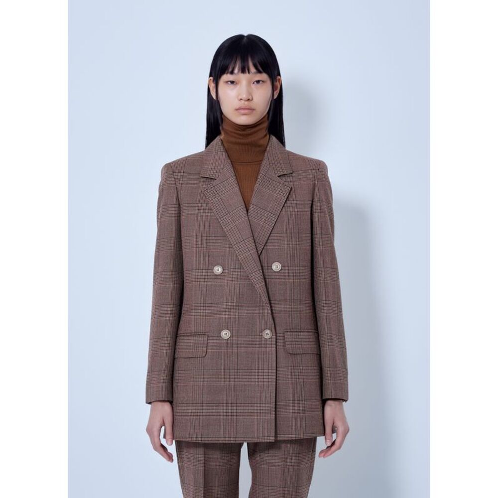 Max Mara Women Double-Breasted Checked Blazer